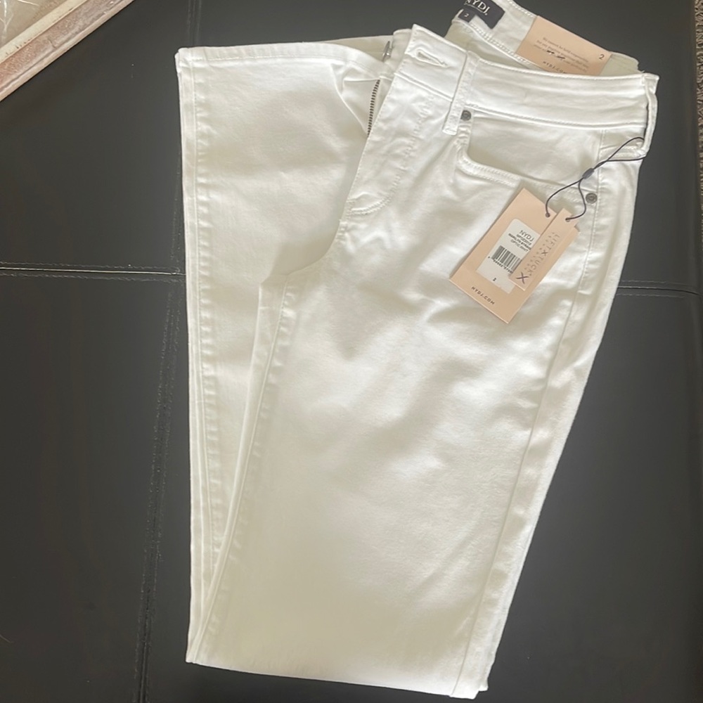 NYDJ White Straight Leg Jeans